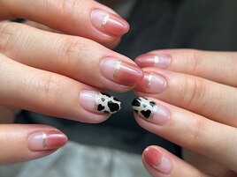 【シンプル】変形フレンチネイル