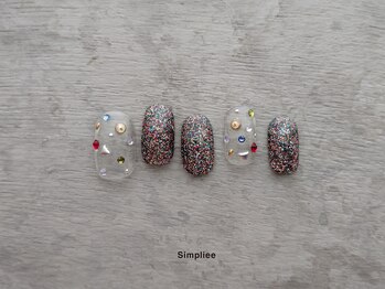 シンプリー ネイルアンドアイラッシュ 祖師谷大蔵店(Simpliee Nail&Eyelash)/【ハンド】ラメ/カラフルポップ