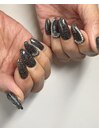 黒フラッシュネイル