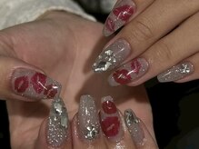 ネイルアヴァンス 京橋店(Nail AVANCE.)/シルバー×リップネイル