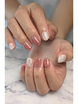大理石風ニュアンスネイル