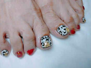 #ヒョウ柄フット