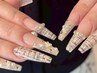 【スカルプ】10本長さ出し&持ち込み90分デザインアートネイル　¥15000