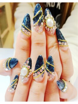 ビューティーアップ 池袋(Beauty Up)/キラキラネイビーやり放題¥10000