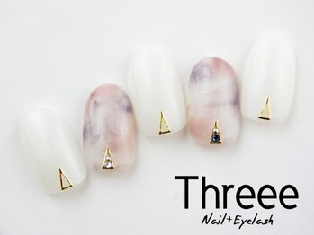 スリーネイルプラスアイラッシュ(Threee Nail+Eyelash)/タイダイネイル