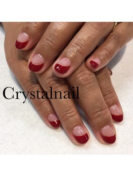 クリスタルネイル ボンベルタ橘店(CRYSTAL NAIL)/赤フレンチ