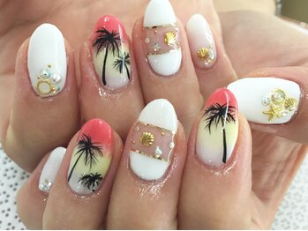 ラリュールネイル(L'Allure nail)/リゾートヤシネイル♪￥9200