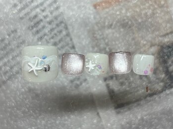 波貝殻フットネイル
