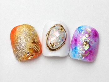 ユースタイル 新宿店(U-style)/キラキラシェルフットネイル