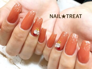 ネイルトリート 茨木駅前店(NAIL TREAT)/オレンジネイル