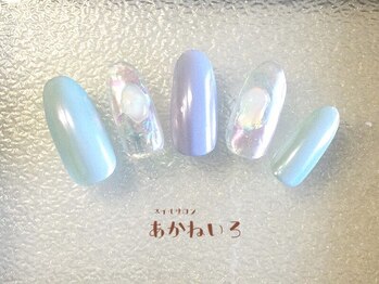 ネイルサロン あかねいろ/氷ネイル　オーロラクリアネイル