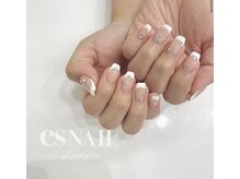 エスネイル 新宿西口店(es NAIL)/フレンチ×カラーストーン