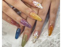 パーミル アイ アンド ネイル クマモト(permille ‰ eye&nail Kumamoto)/ぷっくりお花ネイル