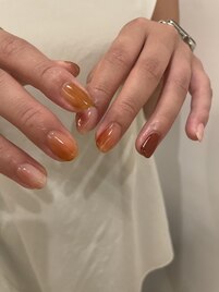 オレンジニュアンスネイル