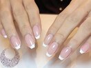 フレンチネイル+ベースカラー