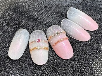 ピーチポット/ぷっくりアート《リングネイル》