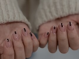 シンプル ドットネイル 冬ネイル