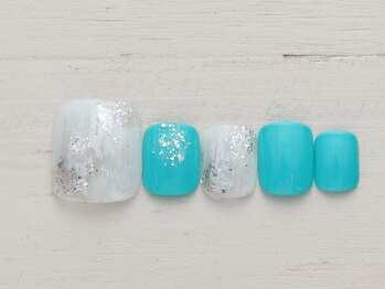 ネイルミックス イオンモール水戸内原店(Nail Mix)/ホイル×塗りかけ 4990円