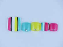 まつげアンドネイル ディアマンローズ(DIAMANT ROSE)/ストライプネイル・フット6600円