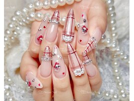 チェックフレンチネイル