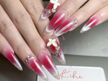 キヒ 渋谷店(Kihi)/チークネイル/フレンチ/蝶々/春