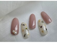 スピードネイル アンド アイ 宮交シティ店/#69 【押し花×ラメ】