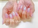 ホロ花紫陽花ネイル♪