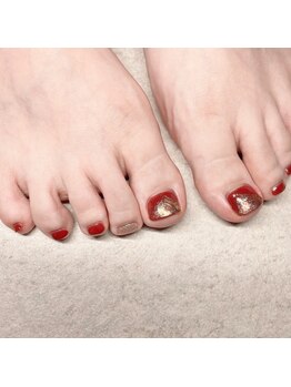 プチルポ(Petit Repos)/秋フット×ボルドー×立体アート