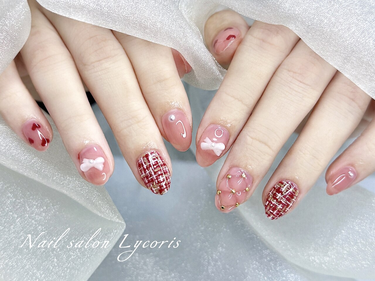 お客様完成品♡ボルドーネイル ネイルチップ オーダーネイル
