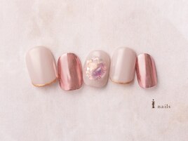 ピンクミラーネイル
