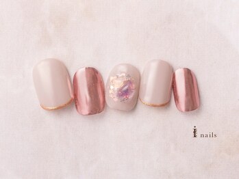 アイネイルズ 横浜EAST店(I-nails)/ピンクミラーネイル