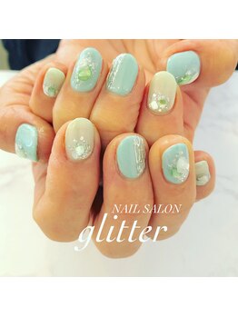 ネイルサロン グリッター(NAIL SALON glitter)/初夏ネイル