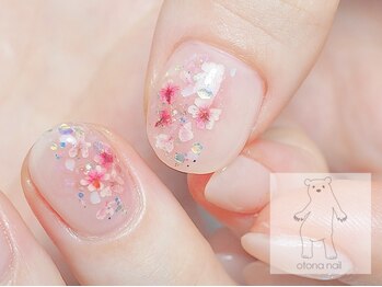 オトナネイル(otona nail)/桜ネイル　押し花ネイル