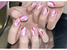 エミュレ(emure.)/ピンクミラーハートネイル