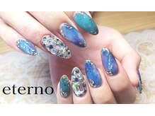 エテル(eterno)/キラキラニュアンス柄ネイル