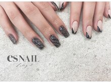 エスネイル 新宿西口店(es NAIL)/ゼブラ×フレンチ