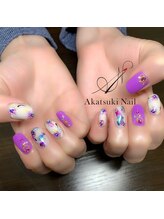 アカツキネイル(Akatsuki Nail)/フラワー×パープル