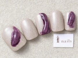 ぷっくりムラサキネイル￥7500