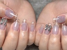 モルフォ 千駄ヶ谷(Morpho)/キラキラクリアフレンチネイル