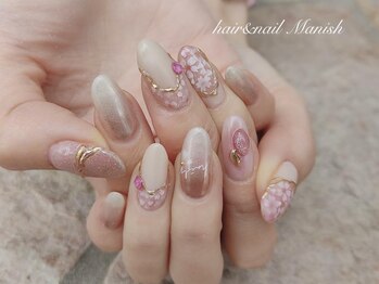 マニッシュ(Manish)/桜ネイル/ピンクゴールド/ミラー