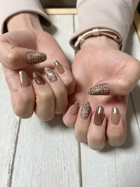 ツィードデザイン×ミラーネイル