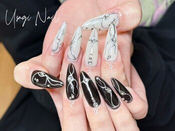 ウサギネイル 新大久保店(usagi nail)/マグネットフレンチ秋可愛い