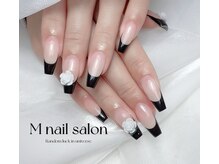 Mネイル/フレンチ|バラ｜フラワー