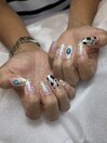 牛柄ネイル☆