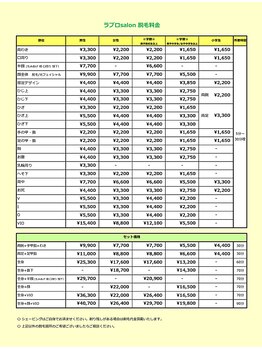 ラブロサロン/脱毛メニュー