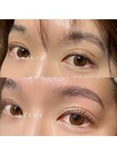 【眉ワックスケア＋まつ毛パーマ/ケラチンTR付¥8500~】眉毛とまつ毛同時施術で一気に垢抜け！！