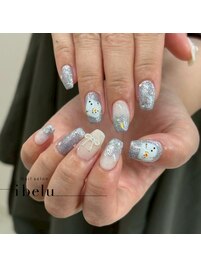 雪だるまネイル