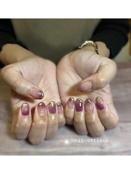 ネイルコテージ(Nail cottage)/Design mirror powder French