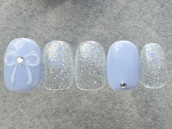 ネイルメゾン 天神店(NAIL MAISON)/リボンぷっくりネイル¥6000