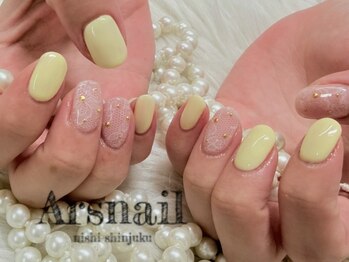 アルスネイル(Ars nail)/バターイエローレースネイル